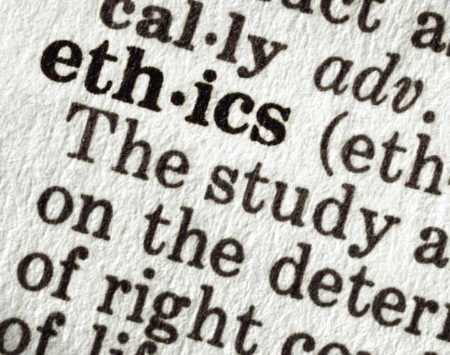 Ethics word dictionary graphic